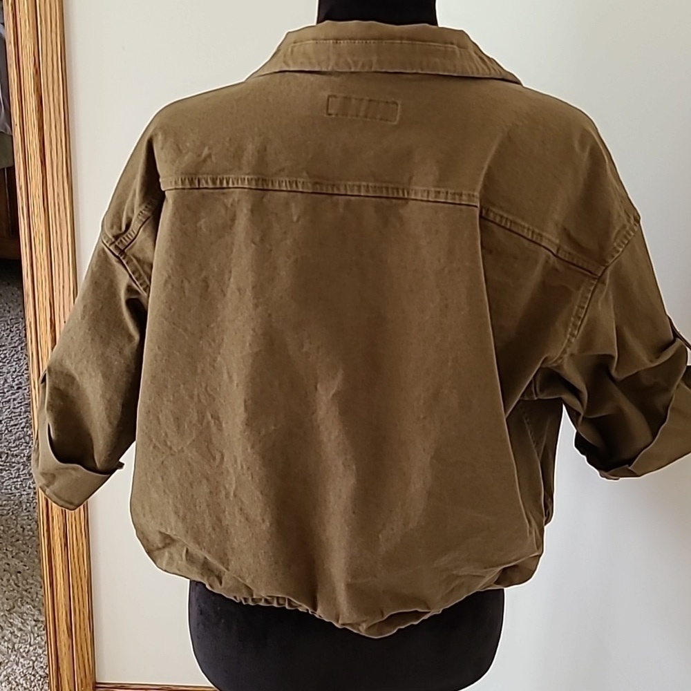 LAUREN Ralph Lauren Green cropped military jacket with drawing waist. Women 12 - Picture 11 of 15